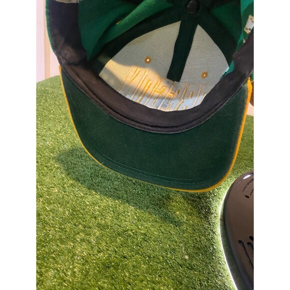 Vintage Oregon Ducks hat cap snap back green yellow bubble letter graffiti mens - Picture 8 of 9